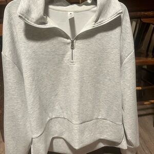 Yogalicious Gray Boxy Polo Sweatshirt